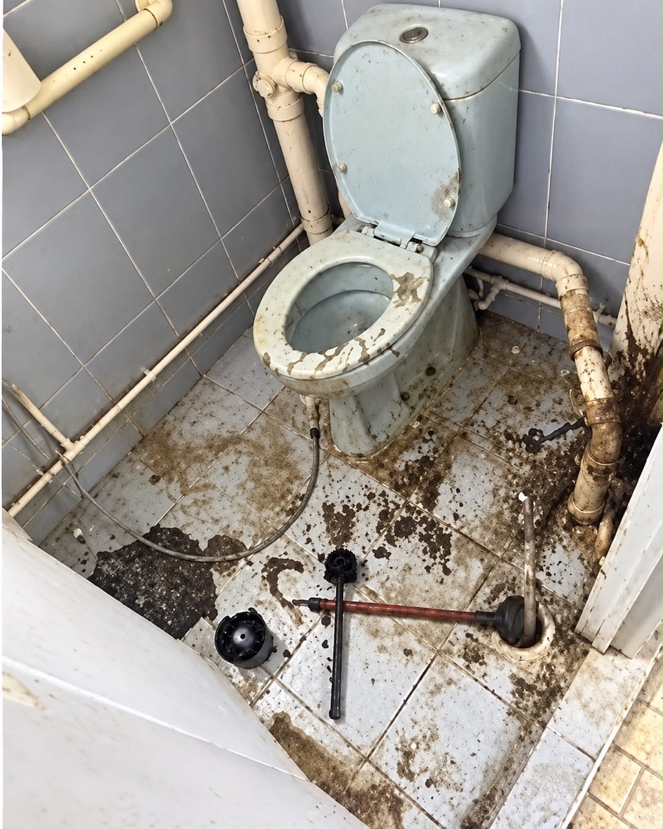 HDB bathroom before cleaning by Kin & Klean